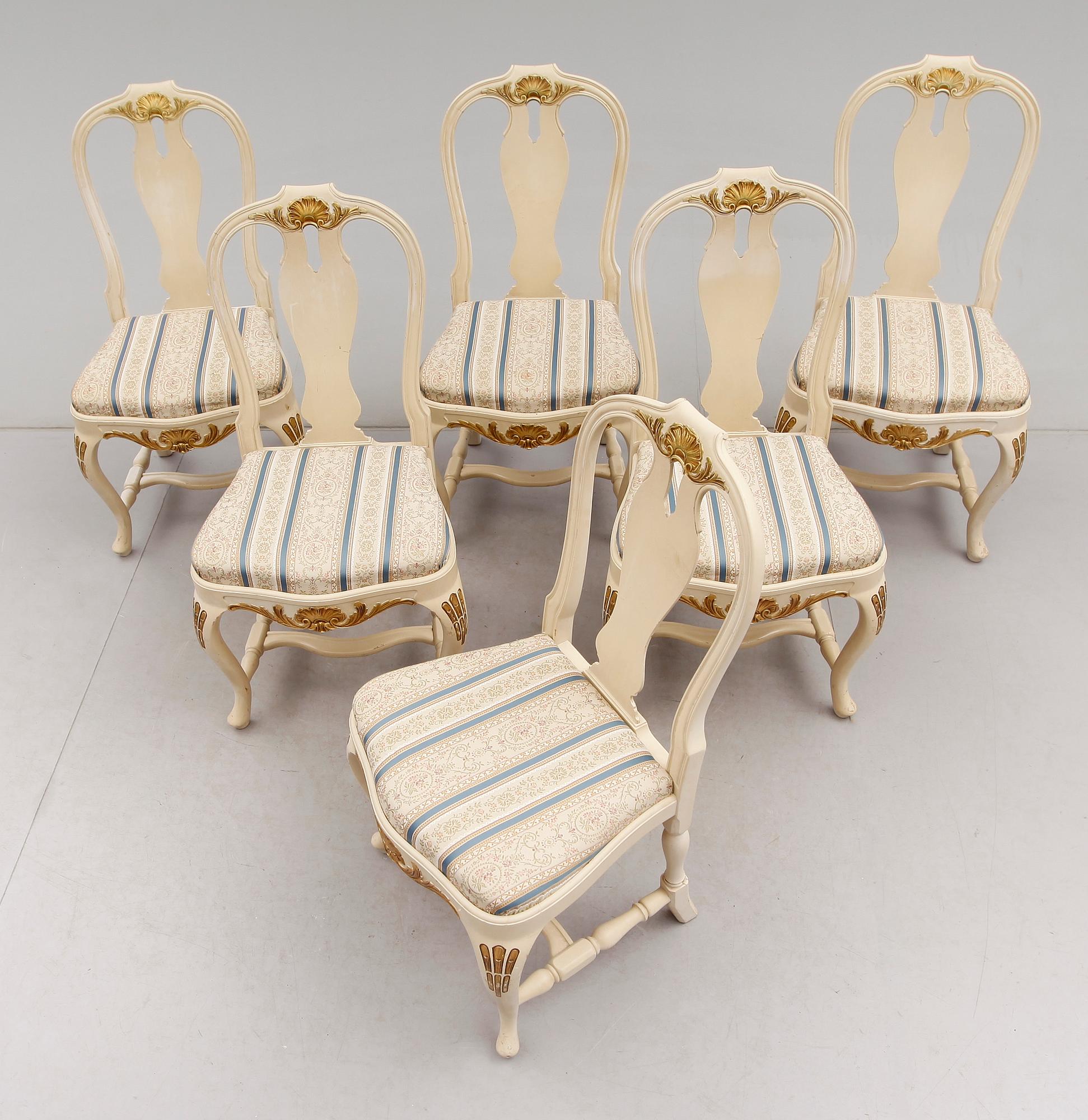 MATGRUPP, 7 delar, rokokostil, Bodafors, 1900-talets mitt.