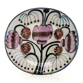 Birger Kaipiainen, koristelautanen, kivitavaraa, signeerattu Kaipiainen, Arabia.