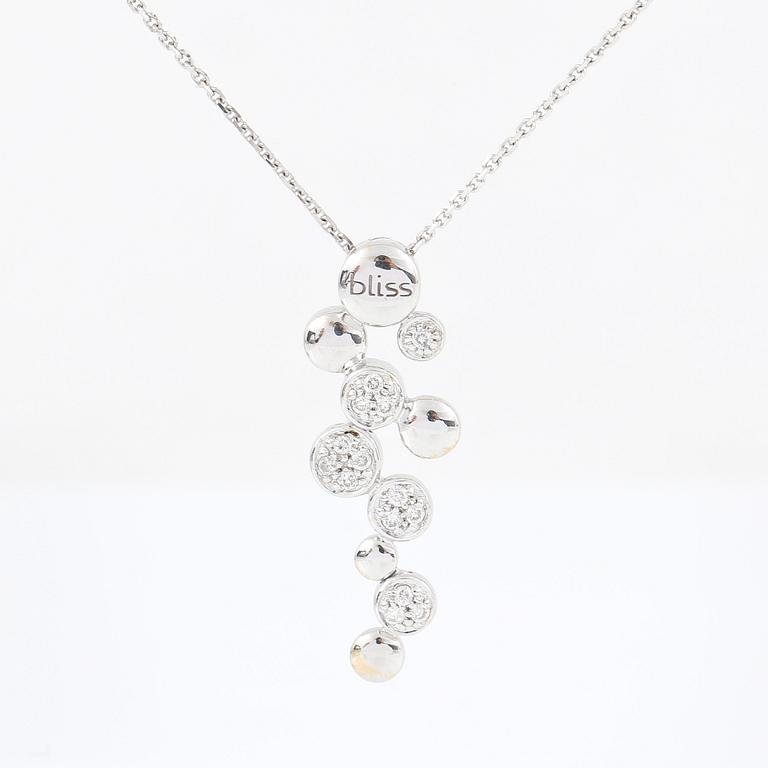 HÄNGE, Bliss, Italy, 18K vitgulds droppar, rörliga med diamanter i hälften av dem i pavéinfattning ca 0.07ct.