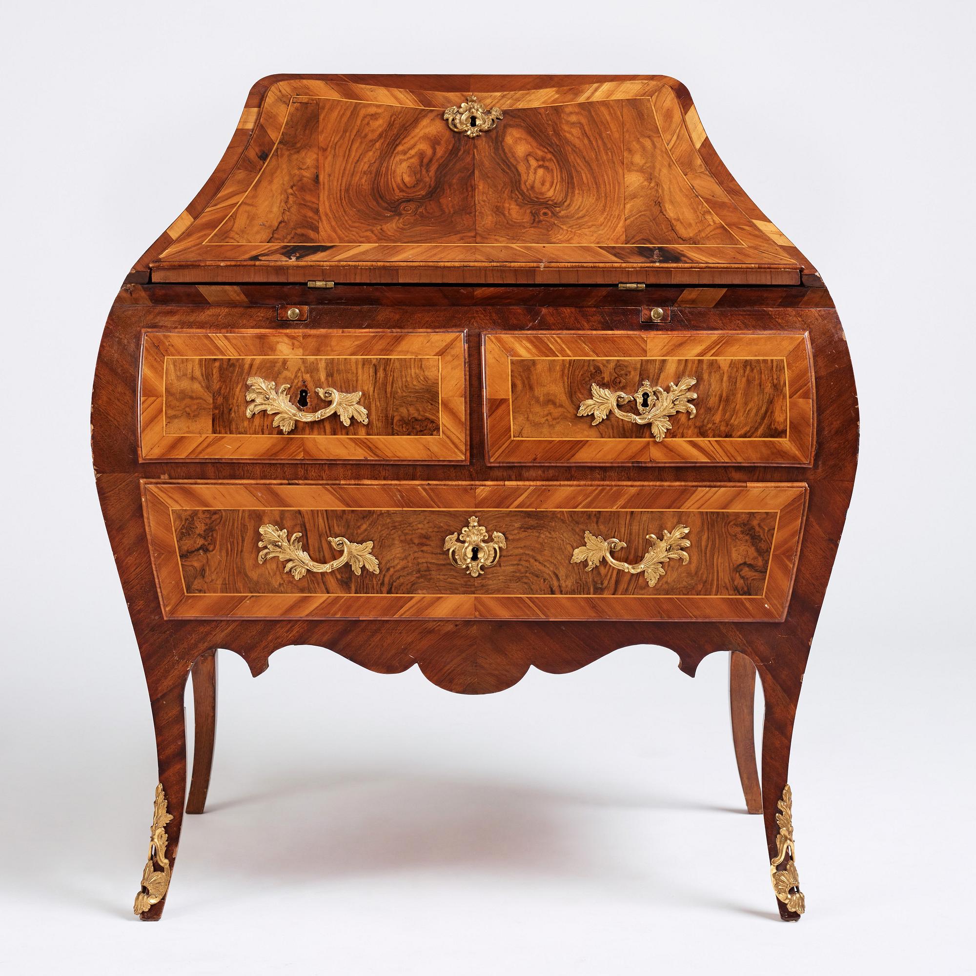 A Swedish Rococo secretaire attributed to J Åbrandt (Stockholm 1749-73).