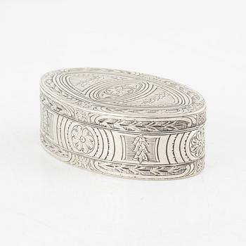 A Swedish Silver Snuff Box, around 1780, probably the mark of Petter Norlin, Malmö.