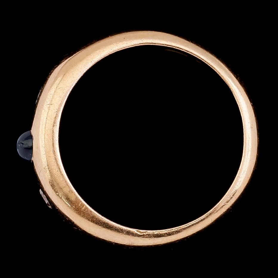 RING, 18 k guld, briljantslipade diamanter och safir, EKS 1962. Vikt ca 10,2 g.