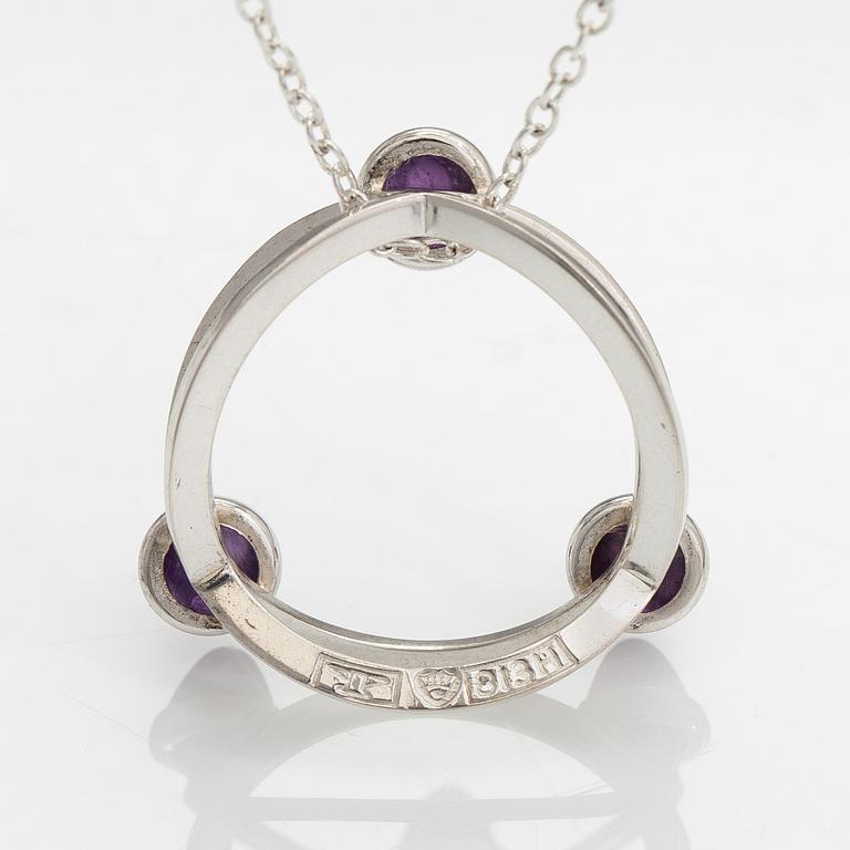 Elis Kauppi, A silver necklace with amethyst. Kupittaan kulta, Turku.