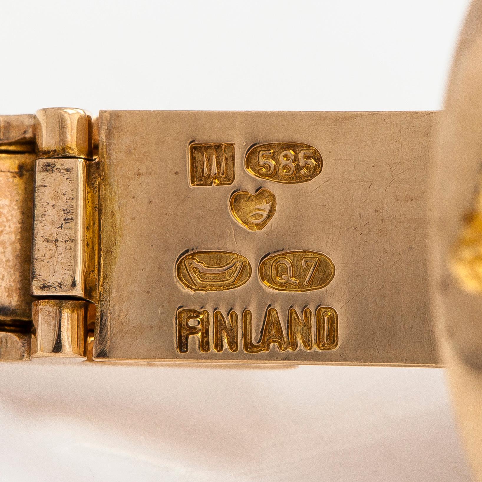 Björn Weckström, a pair of 14K gold cufflinks, 'Devil's Wheel*, Lapponia 1969.