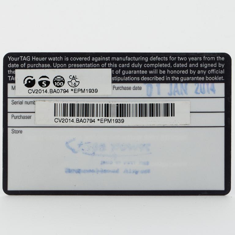 TAG HEUER, Carrera, Juan Manuel Fangio, chronograph, wristwatch, 41,5 mm.