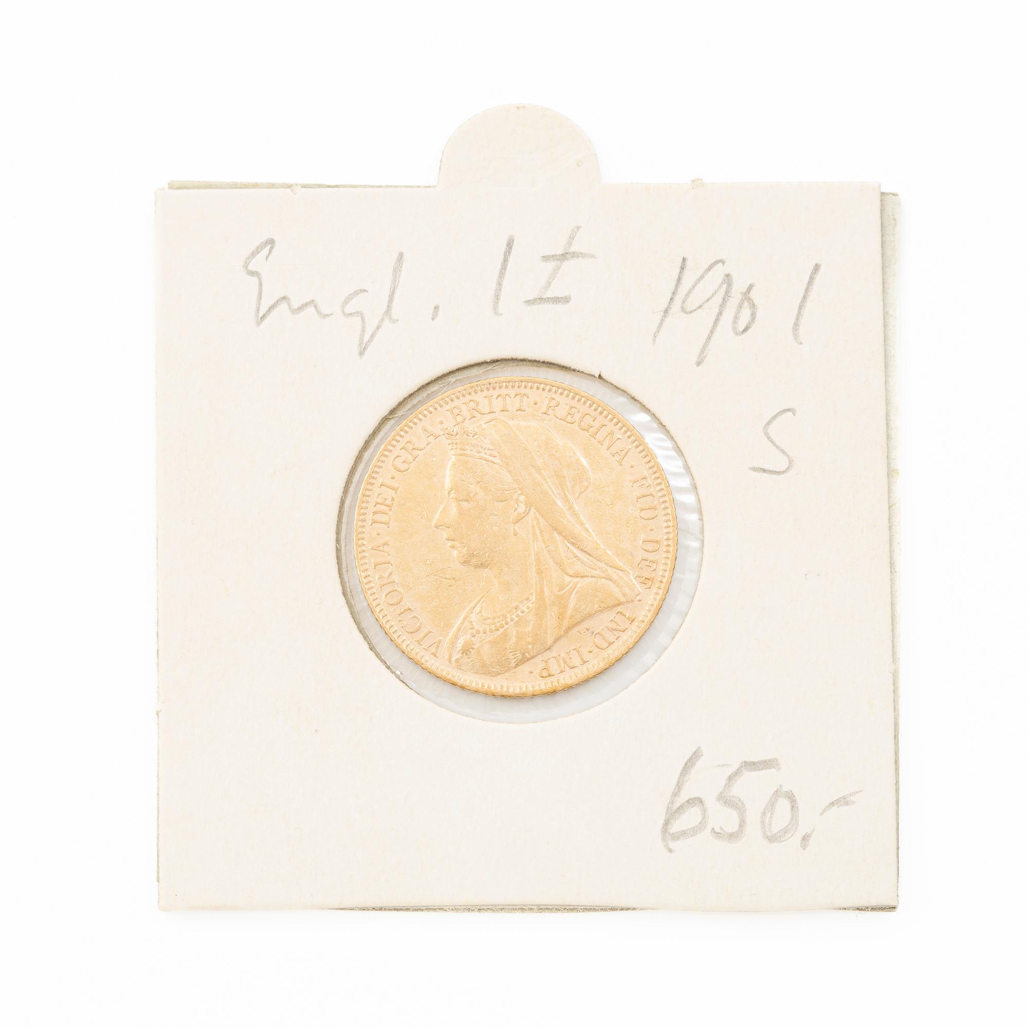 Guldmynt, Storbritannien, Victoria, 1 Sovereign, 1901.