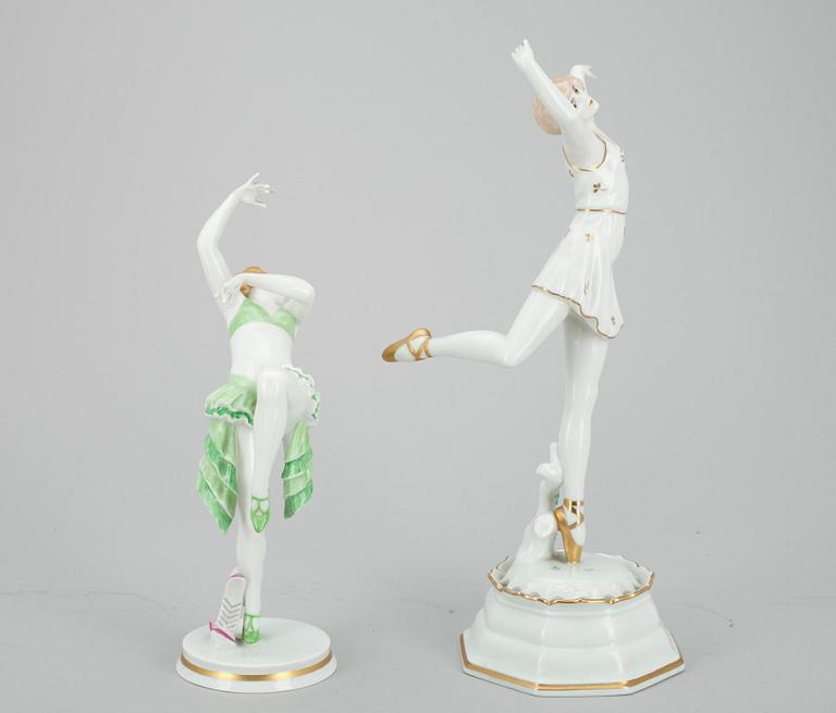ROSENTHAL, FIGURIINEJÄ, 2 kpl, posliinia, "Spring" sekä "Charleston" Rosenthal 1900-luku.