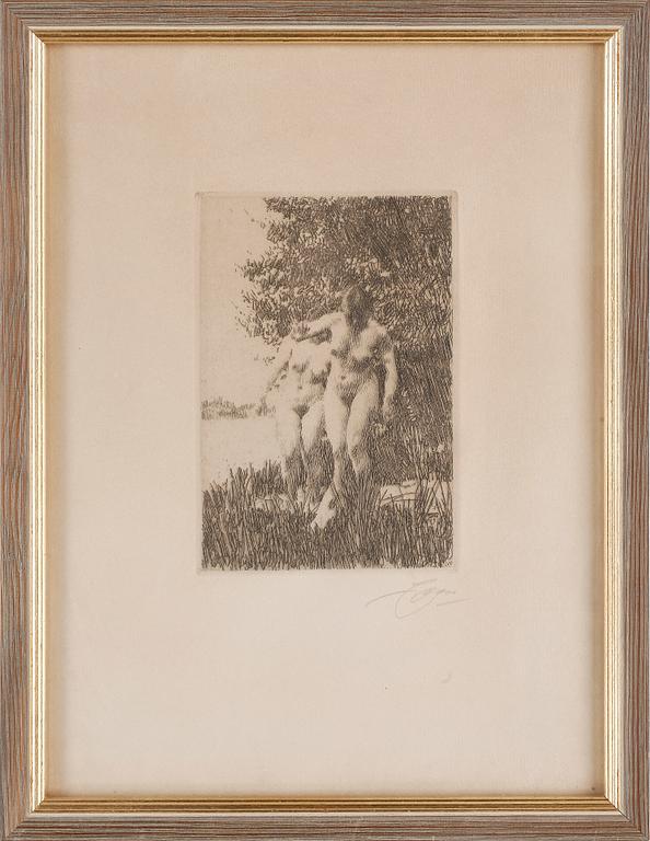 ANDERS ZORN, Etsning, signerad.