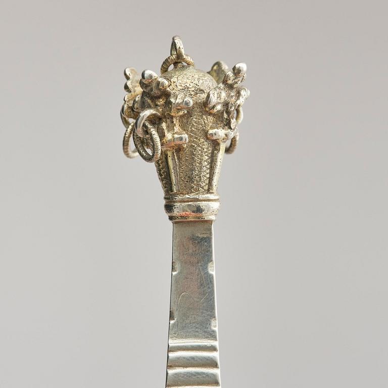 A Swedish 18th century silver spoon, mark of Nils Orstedt, Norrköping 1767.
