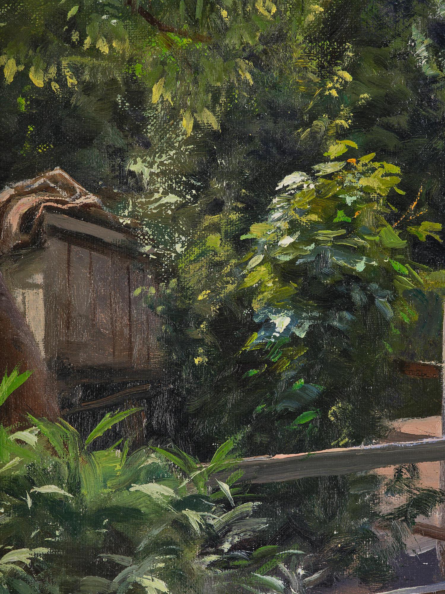 Peder Mork Mönsted, Blooming garden.