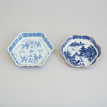 Two blue and white coasters, Qing dynasty, Qianlong (1736-95).