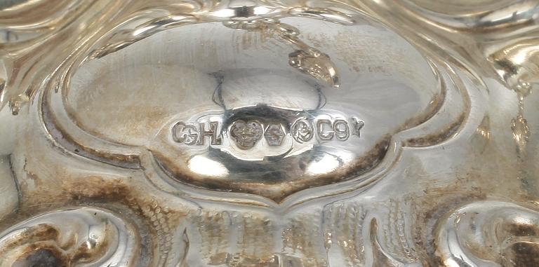 KANDELABER, silver, CG Hallberg, Stockholm, 1957.