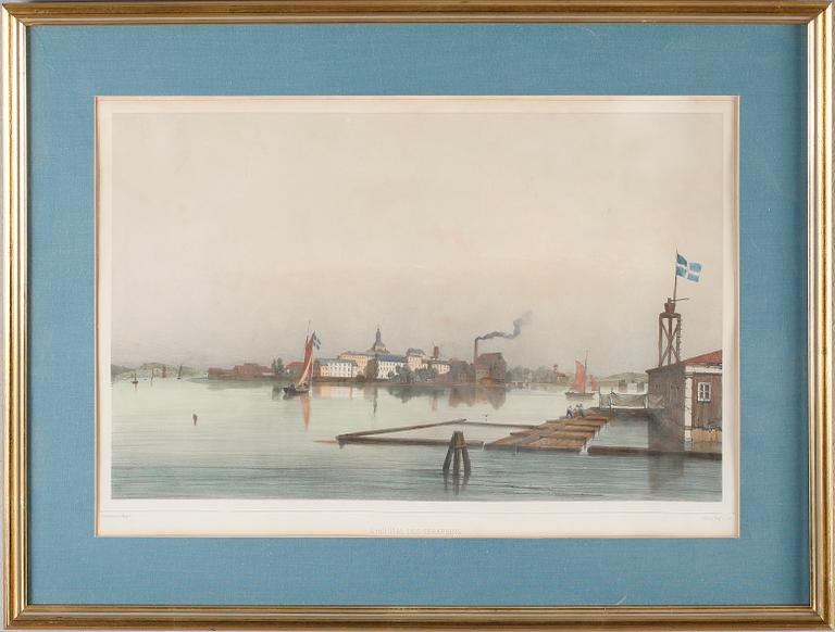 LITOGRAFISKA TRYCK efter A Mayer, 3 st, 1800-talets andra hälft.