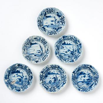 A set of six cups with stands, Qing dynasty, Kangxi (16662-1722).