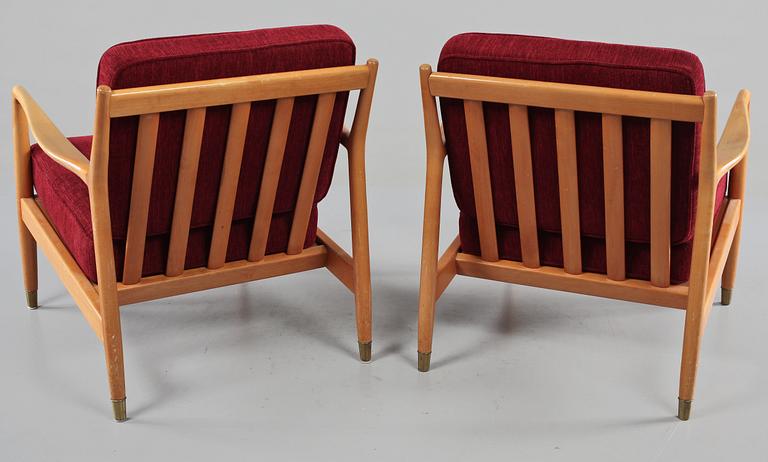 FÅTÖLJER, ett par, Folke Ohlsson, Dux, 1950-tal.