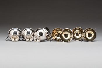 PUNCHKOPPAR, 8 st. Silver. CESON, Göteborg, 1970-tal.