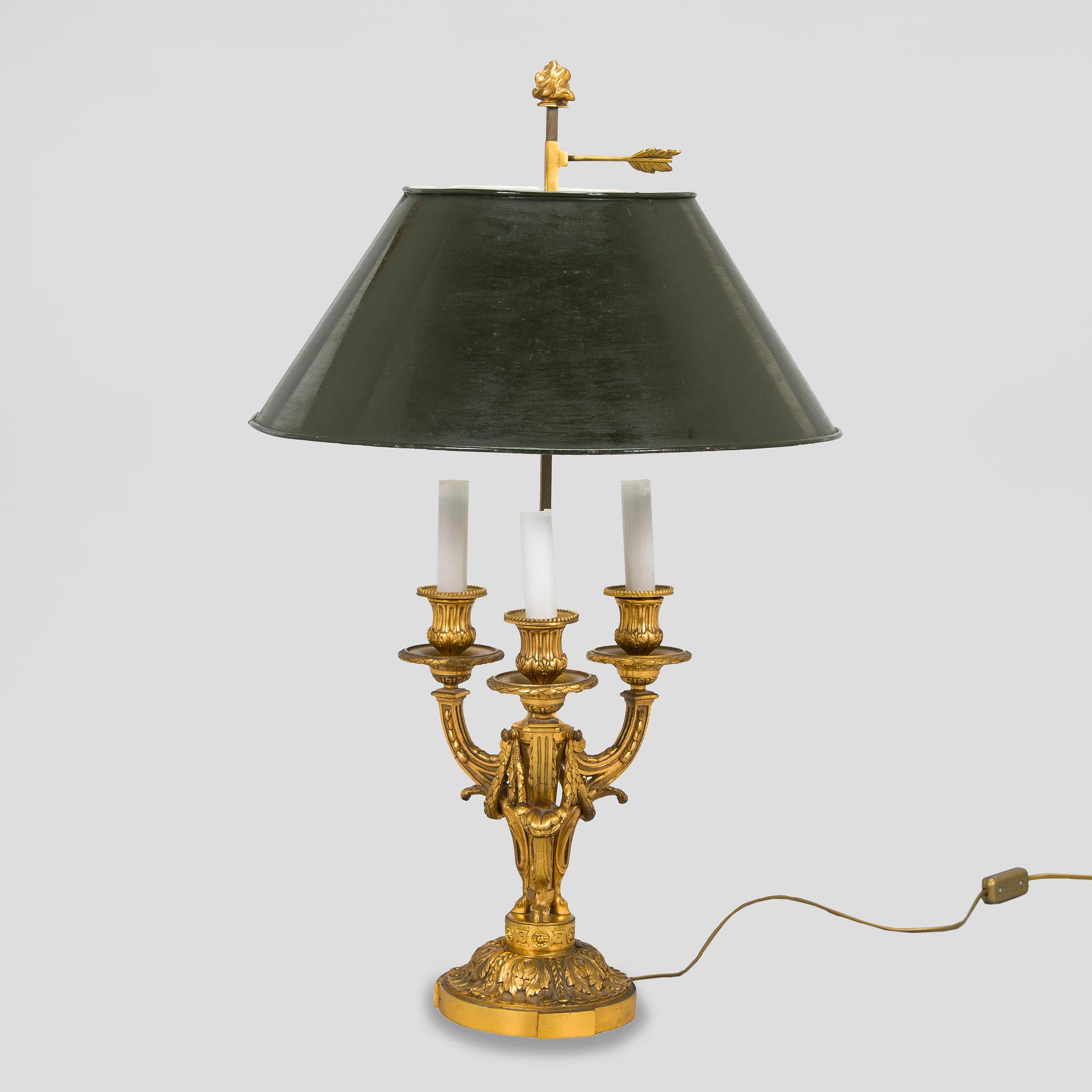 Bordslampa, Bouillotte modell,  Louis XVI-stil, Frankrike 1900-talets början.