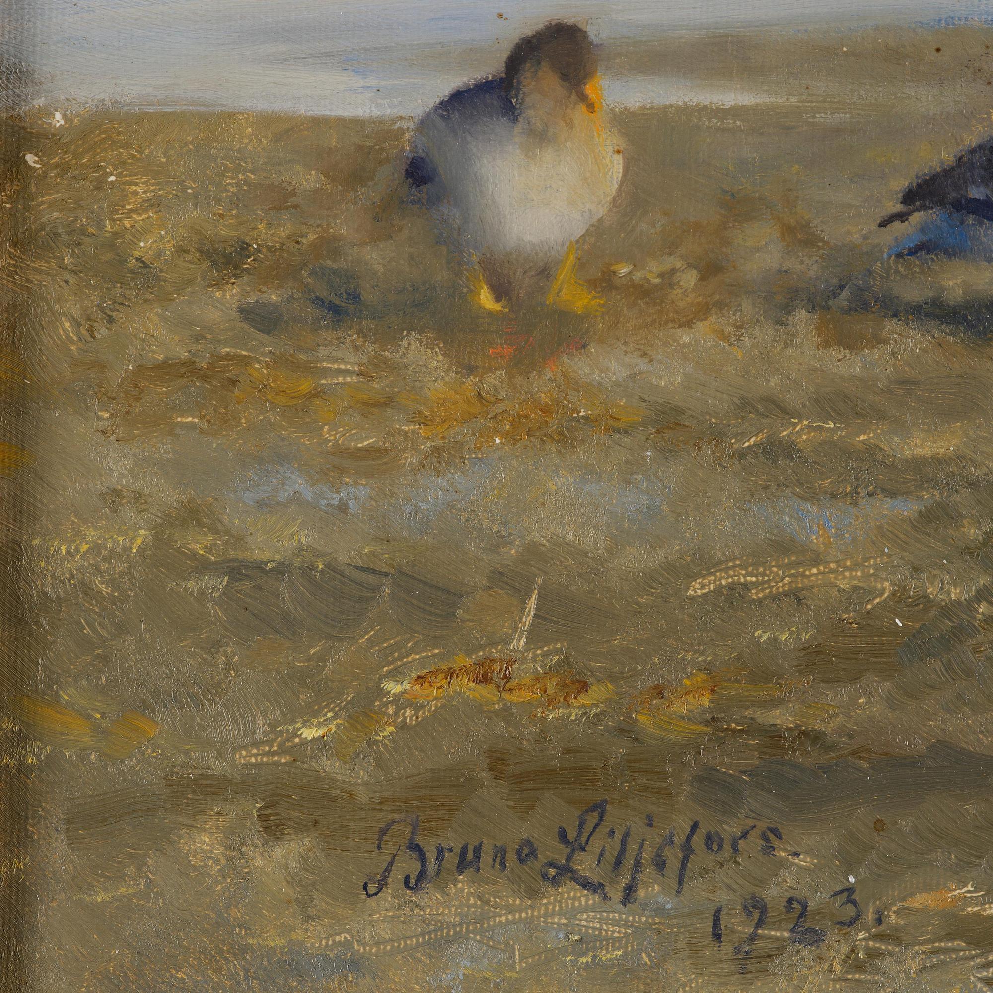 Bruno Liljefors, Landscape with geese.