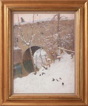 Carl Larsson, "Snö i Grez".