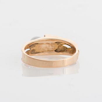 RING, "Whisper" Björn Weckström Lapponia 1978, 14K guld, odlade pärlor.