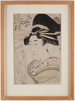 UTAMARO KITAGAWA (c.1753-1806), färgträsnitt. Japan, 1801.
