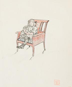 RAGNAR ÖSTBERG, karmstolar, 1 par, Sverige ca 1907.
