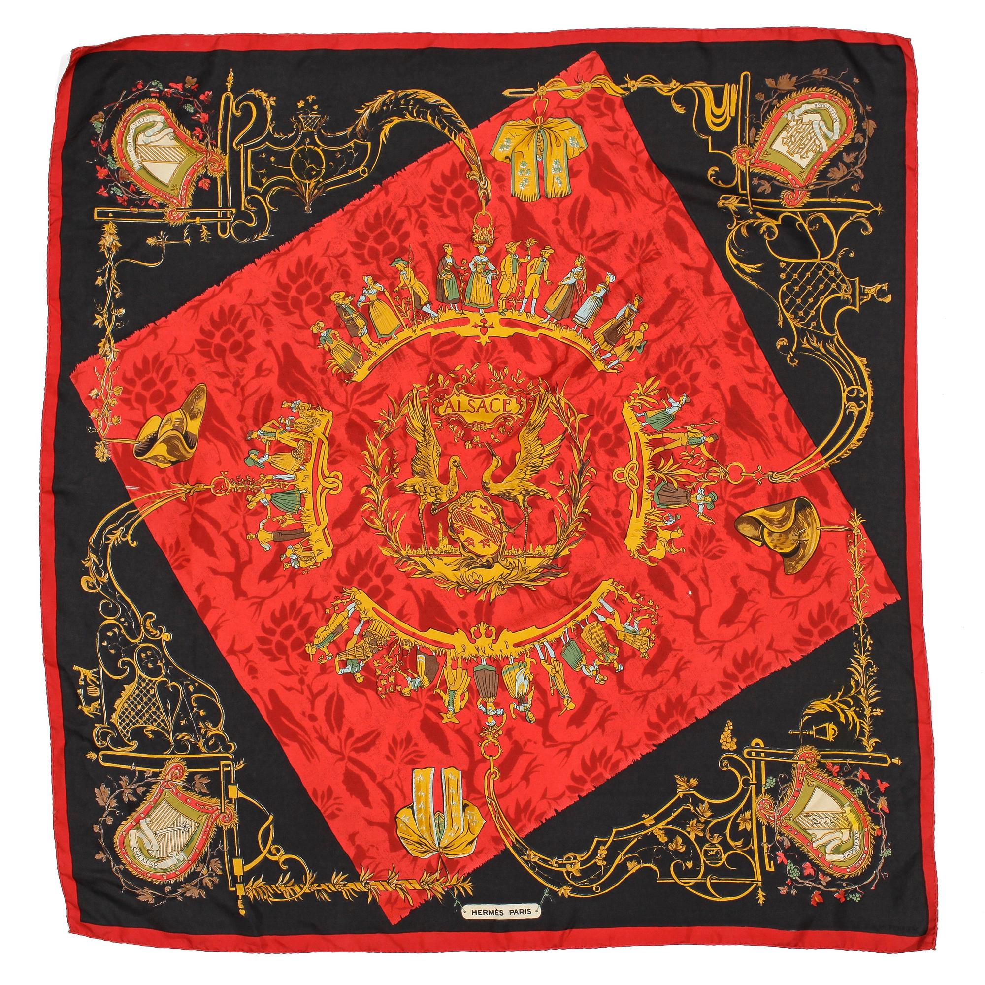 HERMÈS, scarf, "Alsace".