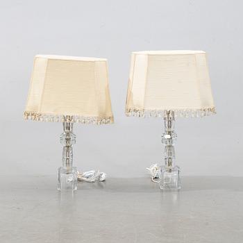 A PAIR OF TABLE LAMPS, perhaps Kosta, second half of the 20th century.