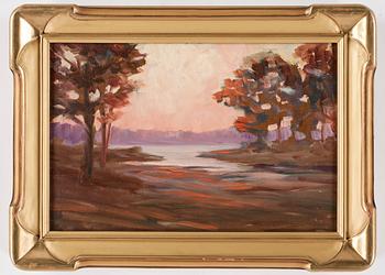 OKÄND KONSTNÄR, 2 st, olja på pannå, omkring 1900-talets mitt.