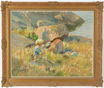 Gustaf Carlström, Pojke vid havsstrand.