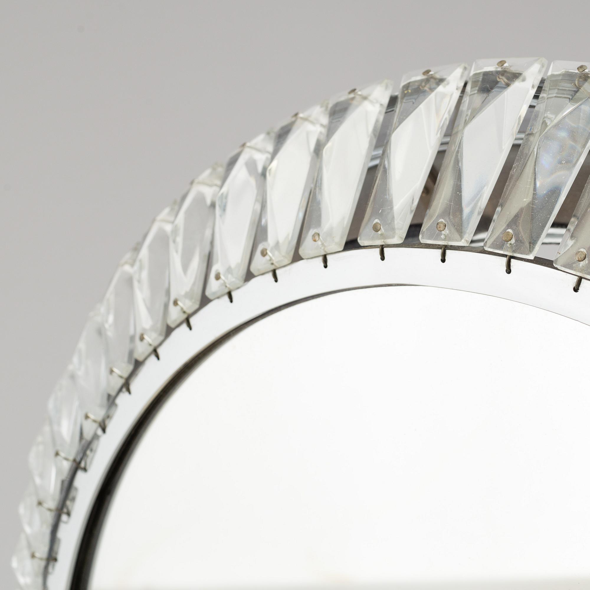 TAKLAMPA med spegel, 1900-talets andra hälft. Höjd ca 10 cm.