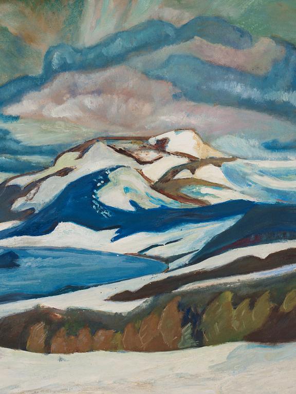 Helmer Osslund, Winter landscape from the north of Sweden.