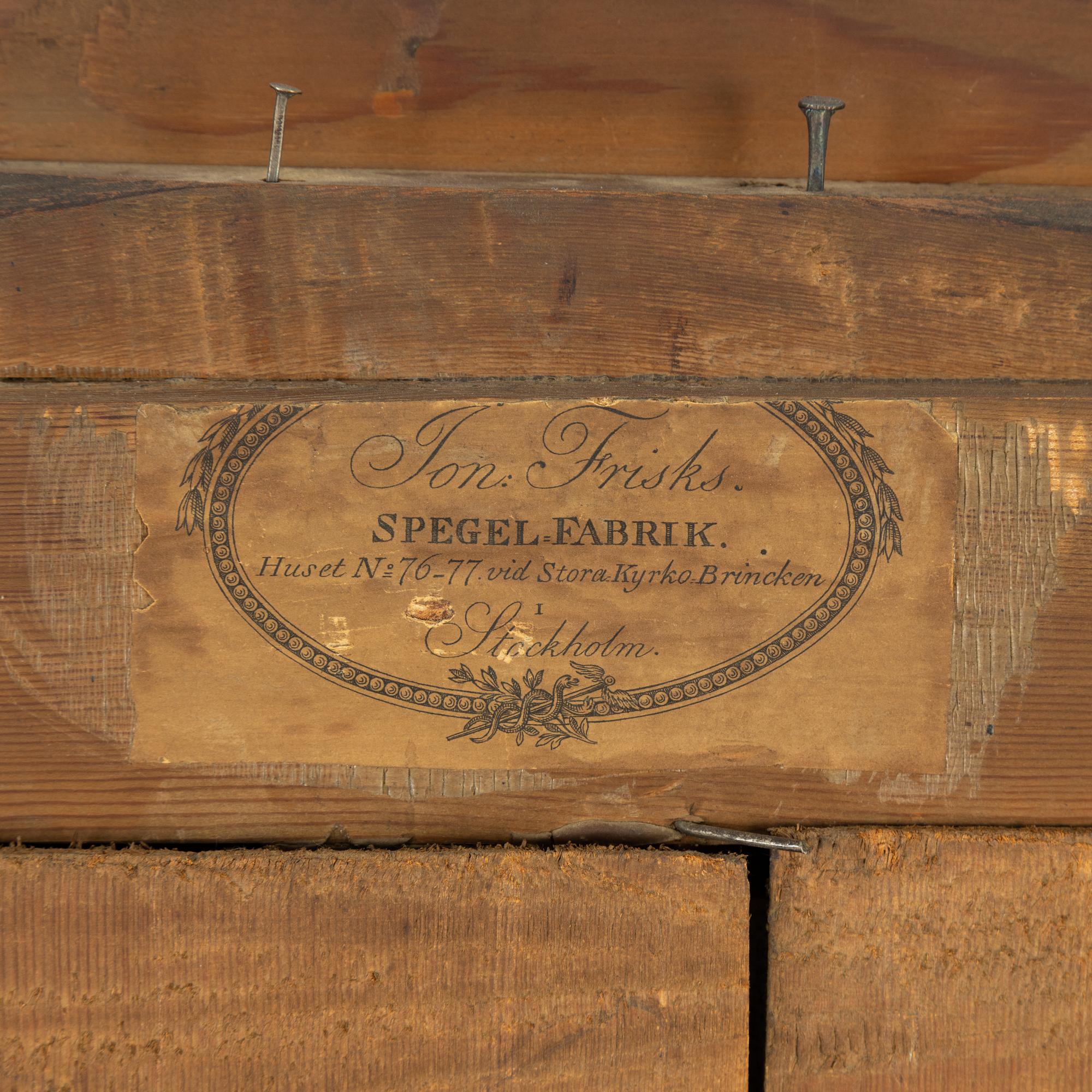 An empire mirror, by Jonas Frisk, (Stockhom 1805-1824).