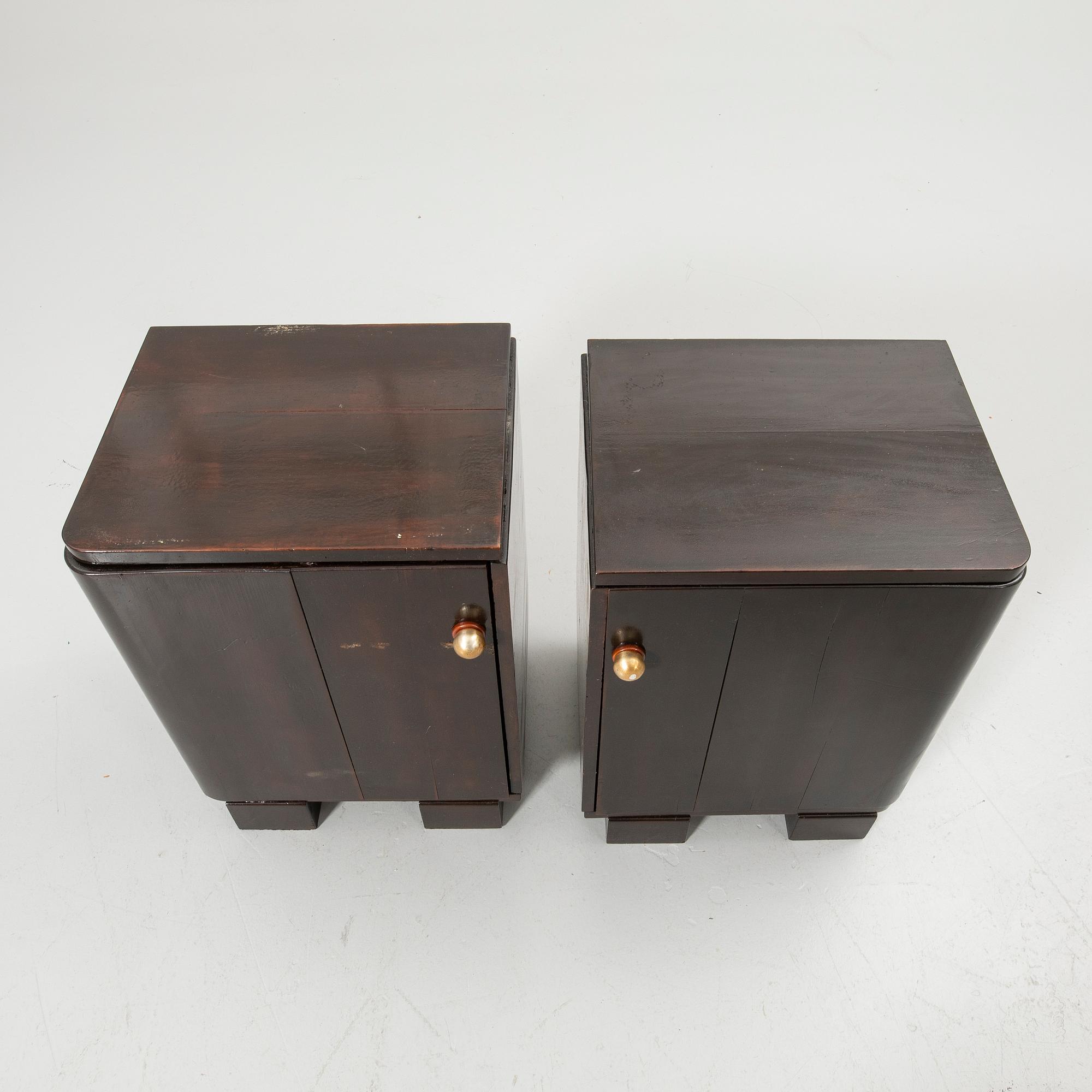 Bedside tables, a pair, 20th century.