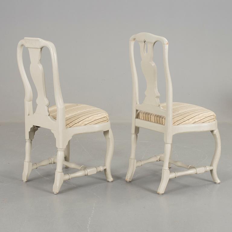 STOLAR, 2 stycken, senbarock, 1700-tal.