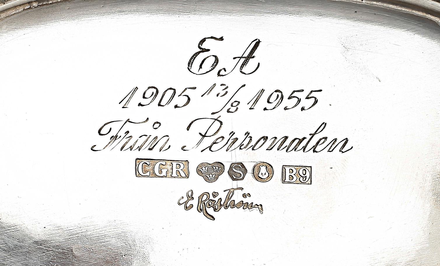 SKÅL, silver, Eric Råström, CGR, Stockholm, 1952. Vikt 465g.