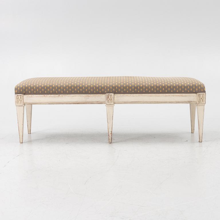 A Swedish Gustavian style bench, 19th century.,.