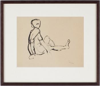 Isaac Grünewald · ISAAC GRÜNEWALD, tuschteckning, signerad.