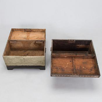 Two shell inlay chests, Philippines 20th century.