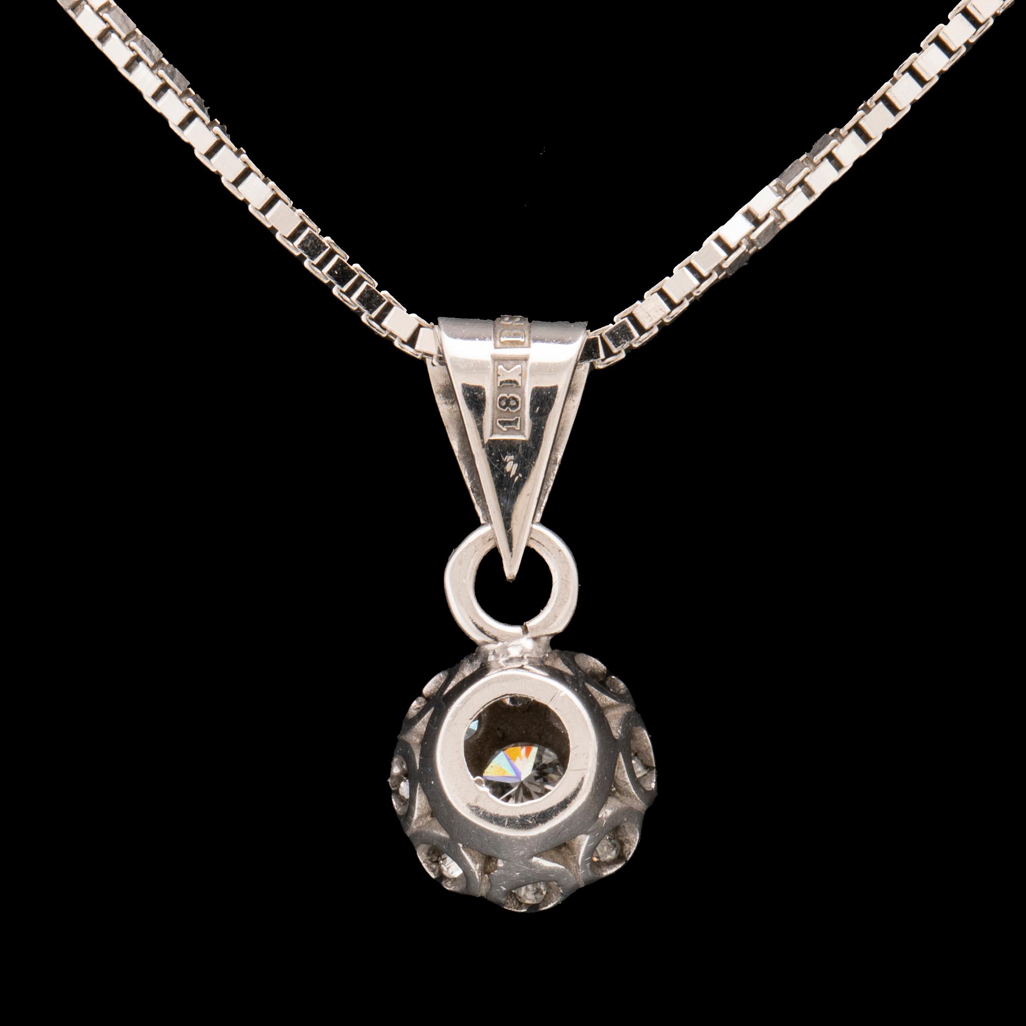 Halsband 18K vitguld med runda briljantslipade diamanter.