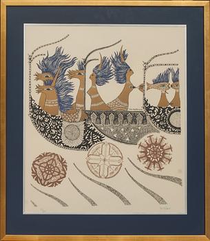 MAX WALTER SVANBERG, färglitografi. Numrerad 153/200 och signerad.