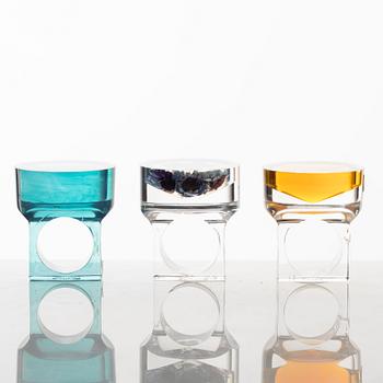 Siv Lagerström, three acrylic rings, 1970s.