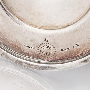 Johan Rohde, a lidded sterling silver bowl on a stem, Copenhagen 1945-77, design nr 43.