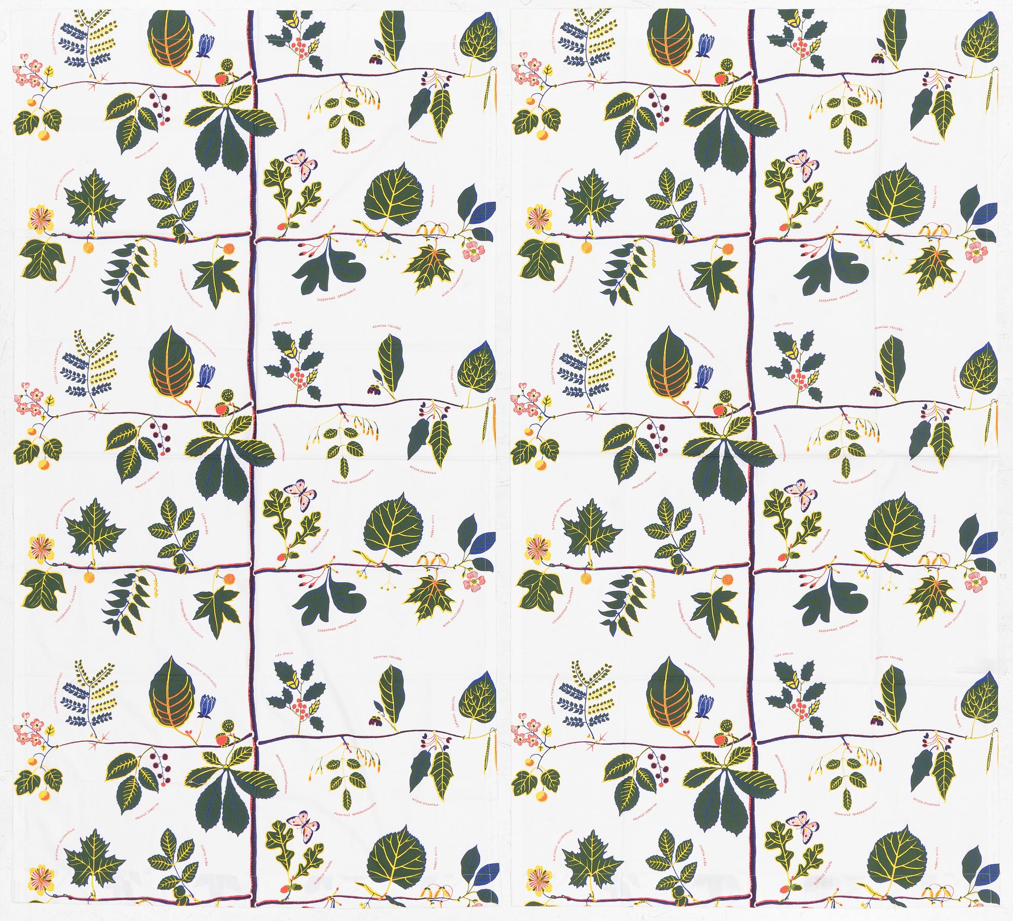 Josef Frank, a pair of curtains, 'US Tree', Svenskt Tenn.