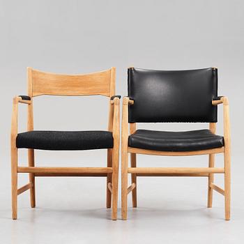 HANS J WEGNER, 2 chairs, "2 B", Plan Møbler, Denmark.