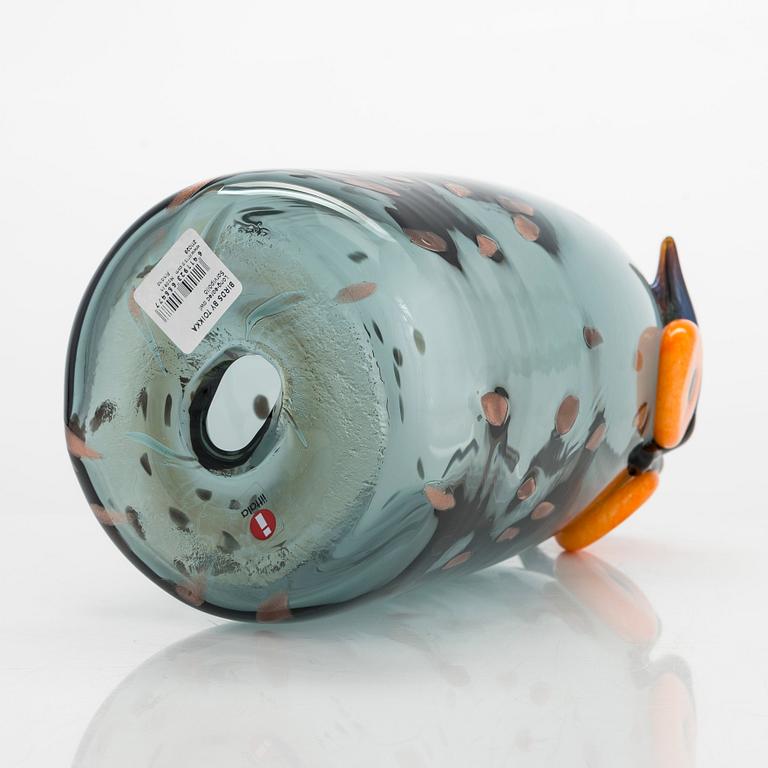 Oiva Toikka glasfågel, signerad O. Toikka Iittala.