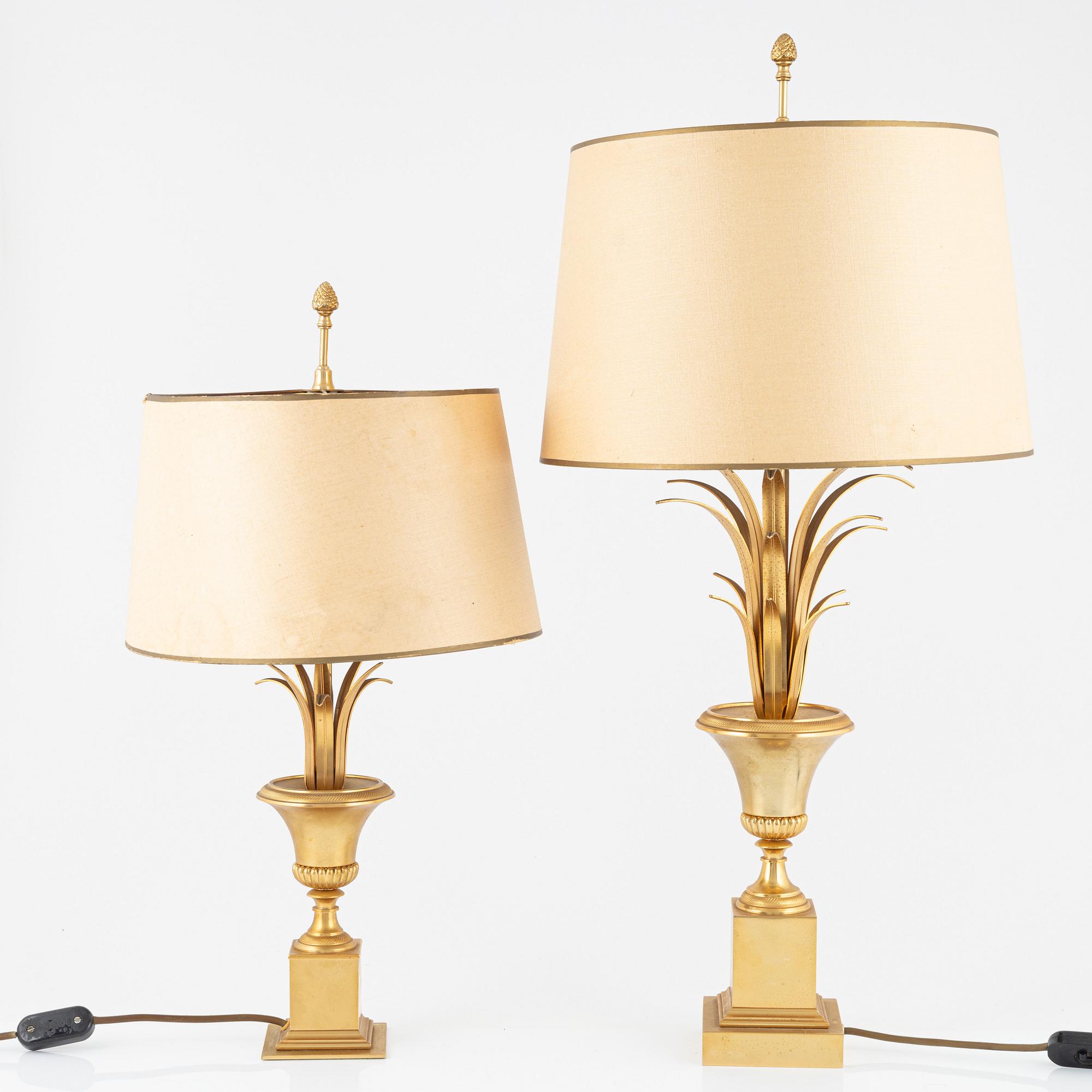 Table lamps, two similar ones, probably Maison Charles, second half of the 20th century.