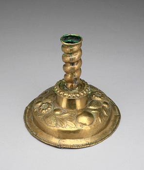 LJUSSTAKE, mässing, 1700-tal.