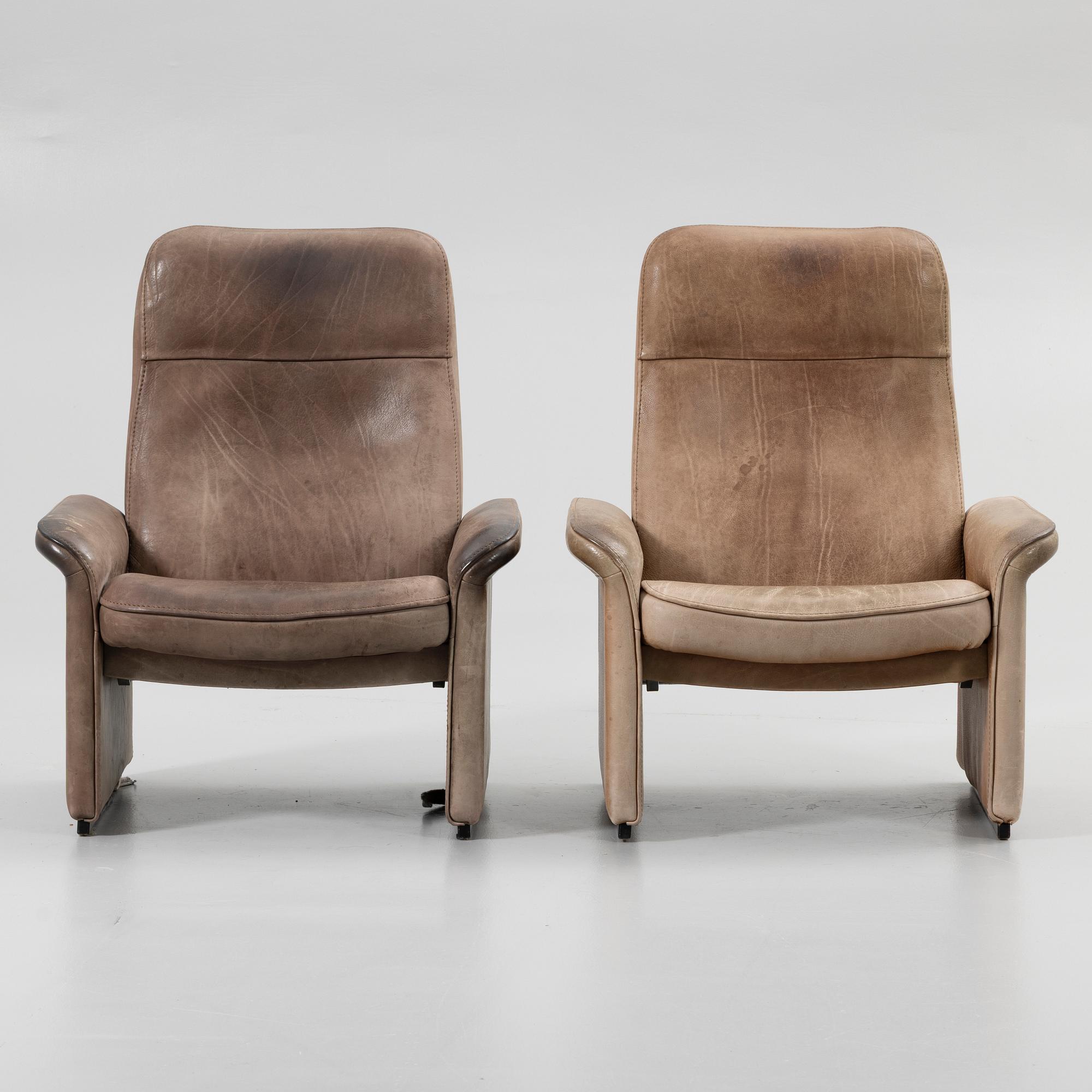 Armchairs, a pair, model "DS 50", De Sede, Switzerland, 1970s.