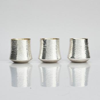 Tapio Wirkkala, a silver pitcher with six beakers, Kultakeskus, Tavastehus Finland 1970-80's.